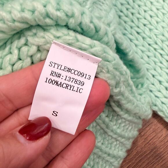 Pink Lily Après Lime Green Chunky Knit Sweater Size Small - Picture 7 of 7
